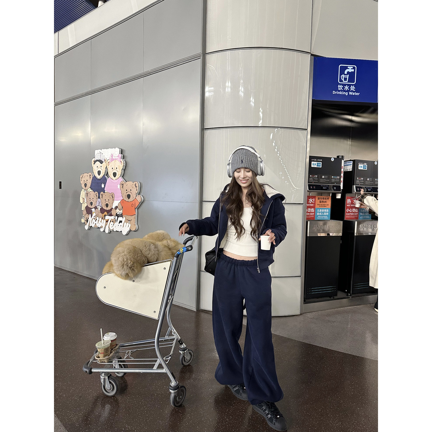 NanaByNana【北欧暖冬】连帽羊羔毛卫衣套装女冬加绒卫裤两件套,淘宝优惠券,粉丝福利购,淘宝优惠卷