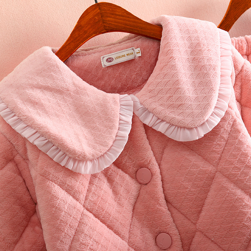 特价三层加厚珊瑚绒夹棉睡衣女冬季保暖蛋糕绒卡通可爱家居服套装,淘宝优惠券,粉丝福利购,淘宝优惠卷