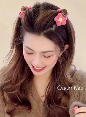 儿童抓夹公主头新年发饰女童蝴蝶结发夹小女孩过年对夹发卡子头饰