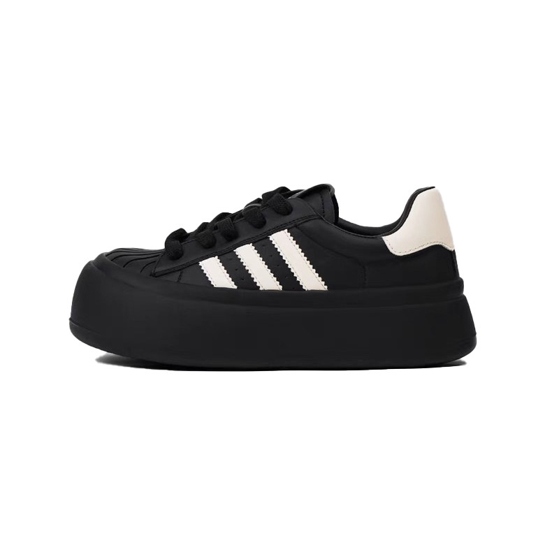 香港厚底德训鞋女2025春秋新款百搭贝壳鞋运动增高休闲圆头小黑鞋,淘宝优惠券,粉丝福利购,淘宝优惠卷