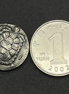 古希腊饰品硬币项链镀银乌龟银币