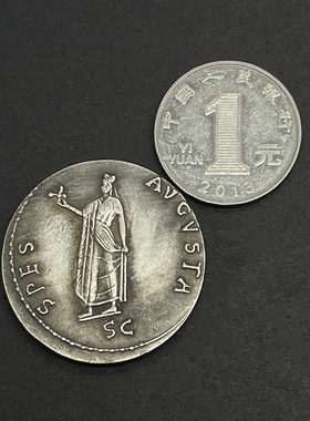 欧美饰品男镀银硬币项链罗马古币