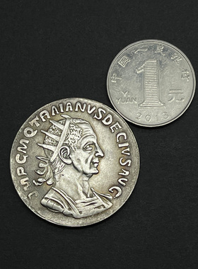 古罗马人像古币吊坠幸运快乐女神