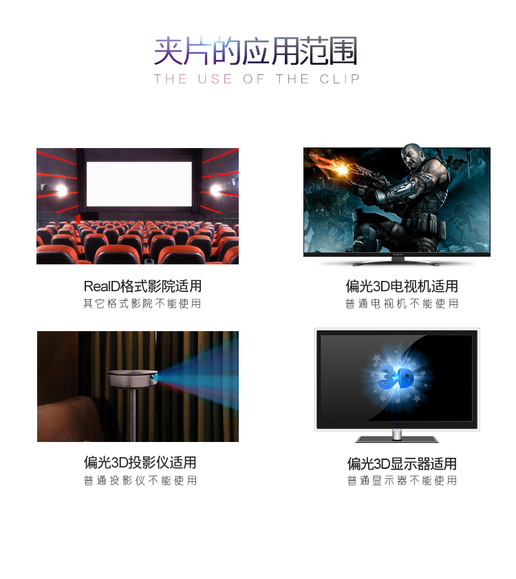 Reald IMAX优乐视电影院3D眼镜夹片近视三d偏光偏振不闪式通用-图1