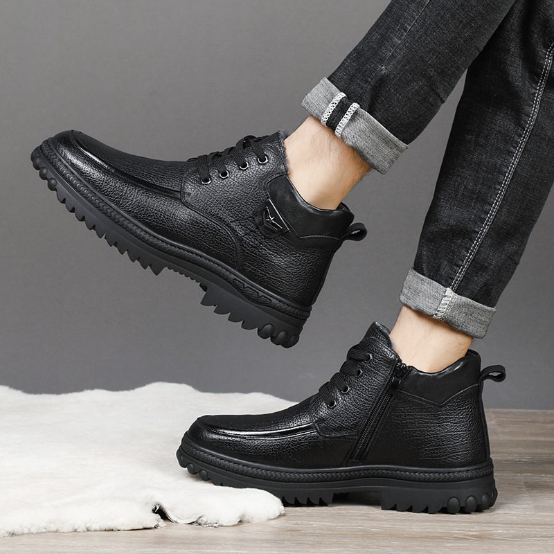 羊毛棉鞋男士冬季头层牛皮真皮加绒保暖棉皮鞋爸爸休闲鞋特大码47,淘宝优惠券,粉丝福利购,淘宝优惠卷