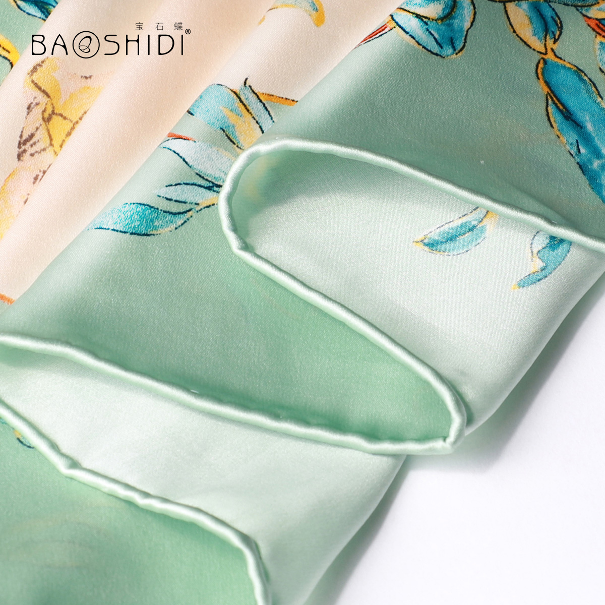 宝石蝶服饰旗舰店宝石蝶品牌杭州丝绸围巾女秋季新品真丝礼品大方巾丝巾/温婉美人3