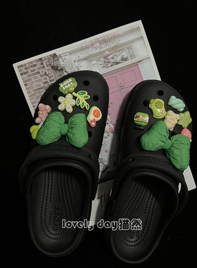 童真时光原创设计女鞋花适配Crocs洞洞鞋配饰韩系可爱趣味鞋面扣