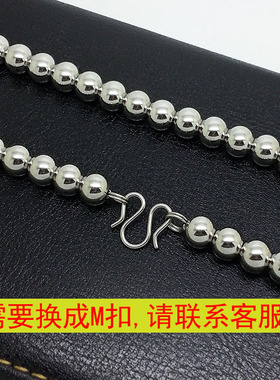 男士钛钢项链吊坠实心佛珠链链子