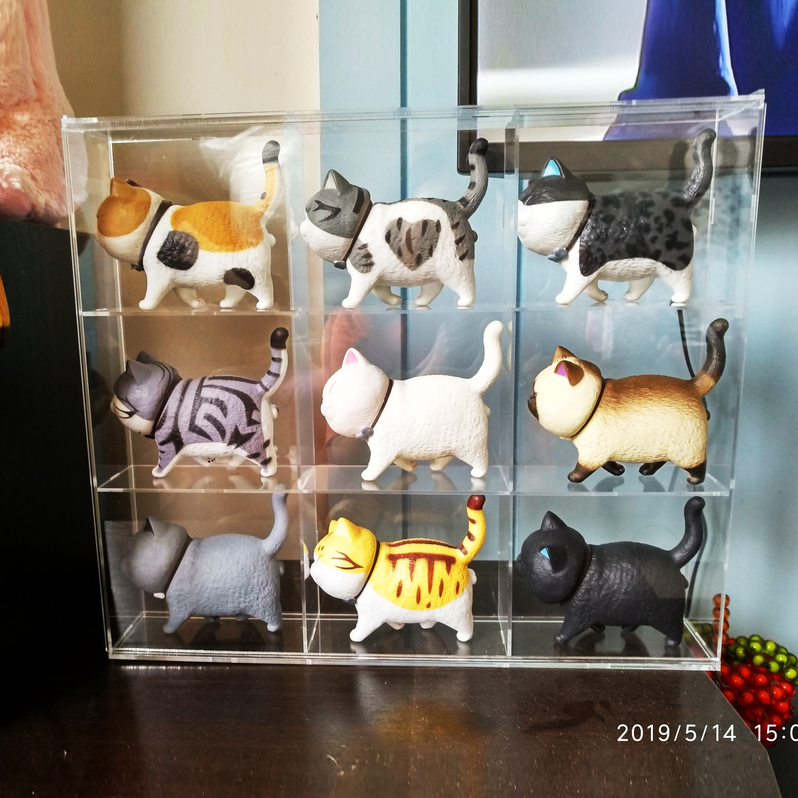 MOEYU蛋蛋猫ACTOYS猫铃铛盲盒猫咪手办亚克力防尘展示盒收纳架 - 图1