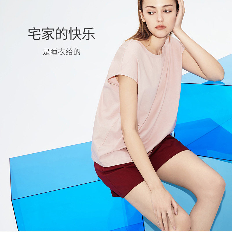 淳度夏纯棉撞色可外穿全棉薄款睡衣 淳度服饰睡衣/家居服套装