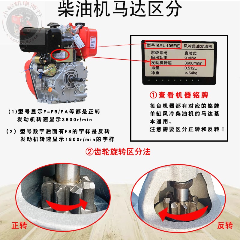 6.5柴发电机微耕机配件松土机 170F178F186F188F电启动马达 - 图1