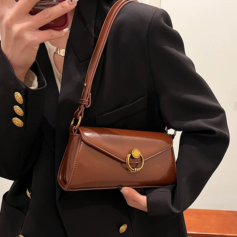Retro small bag, shoulder bag, genuine leather