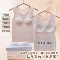 Girl Warm Vest Hair Stunting Underwear Double Layer Care Belted Duvet Elementary School Junior High School High School Students No Mark Children Bra