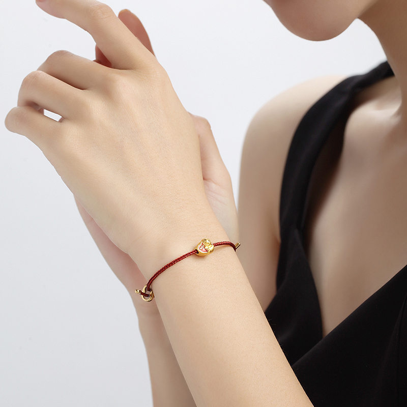 明牌珠宝3D硬金串珠 黄金转运珠爱你鸭足金元气小鸭AFP0620