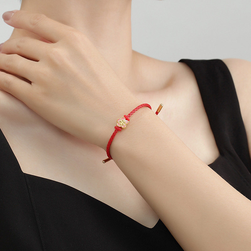 明牌珠宝黄金桃花珠手串 硬金花朵转运珠足金串珠女款手饰AFP1073,淘宝优惠券,粉丝福利购,淘宝优惠卷