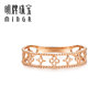 Ming brand jewelry 18K gold cross flower hollow ring