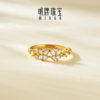 Ming brand jewelry double butterfly dream hard gold ring pure gold moissanite inlaid gold butterfly ring AFM0495