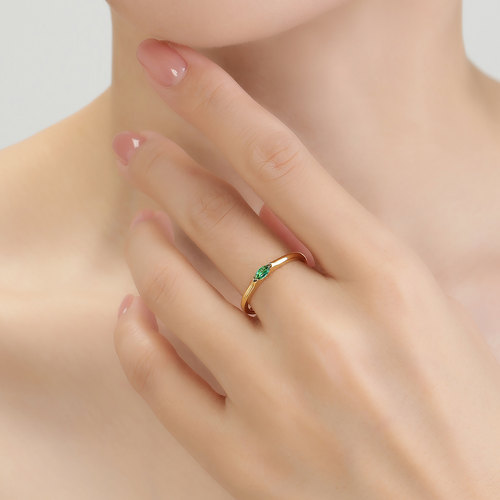 小金喜甜系玩家5G黄金戒指 足金金芒绮戒经典镶嵌指环AFM0452 - 图3