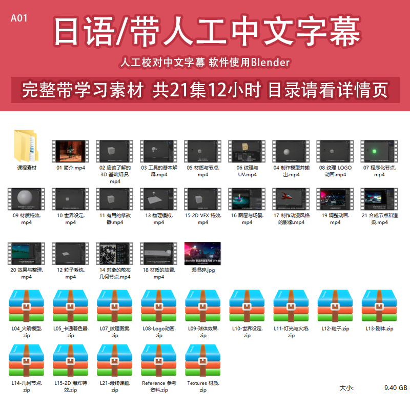 Blender动漫风格化VFX动画教程物理闪电火粒子爆炸2D特效人工精翻 - 图0