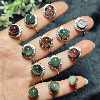 Green Ghost Ring Natural Melaleuca Golden Sand Cornucopia