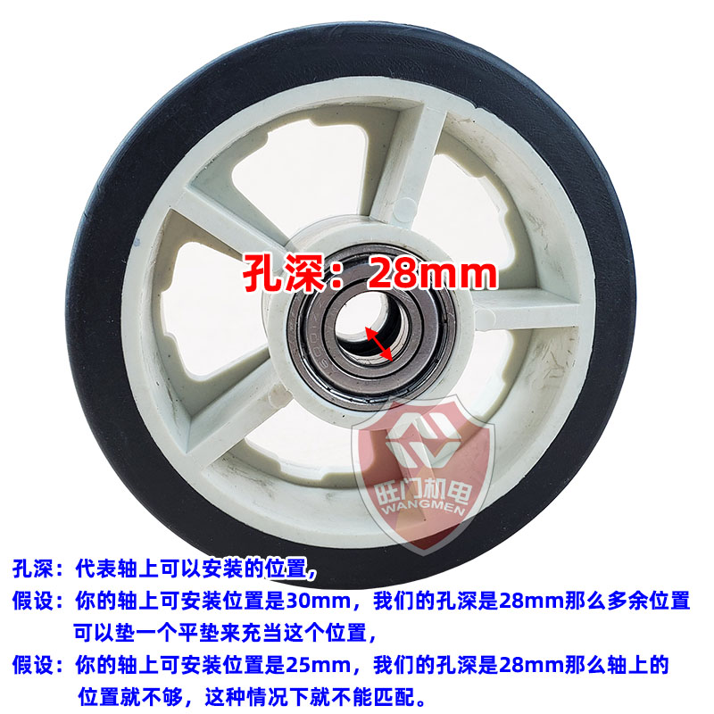 电动门门排轮伸缩门轮伸缩门橡胶轮子伸缩门配件电动门轮子轱辘 - 图1