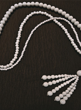 红色黑色挂脖流苏项链新中式