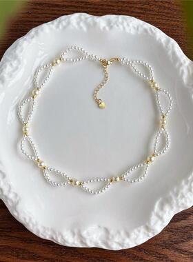 日系轻奢双层珍珠项链