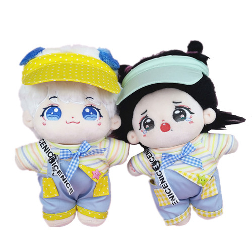 20cm胖胖体娃衣labubu现货棉花娃娃衣服玩偶公仔背带裤套装无属性 - 图3