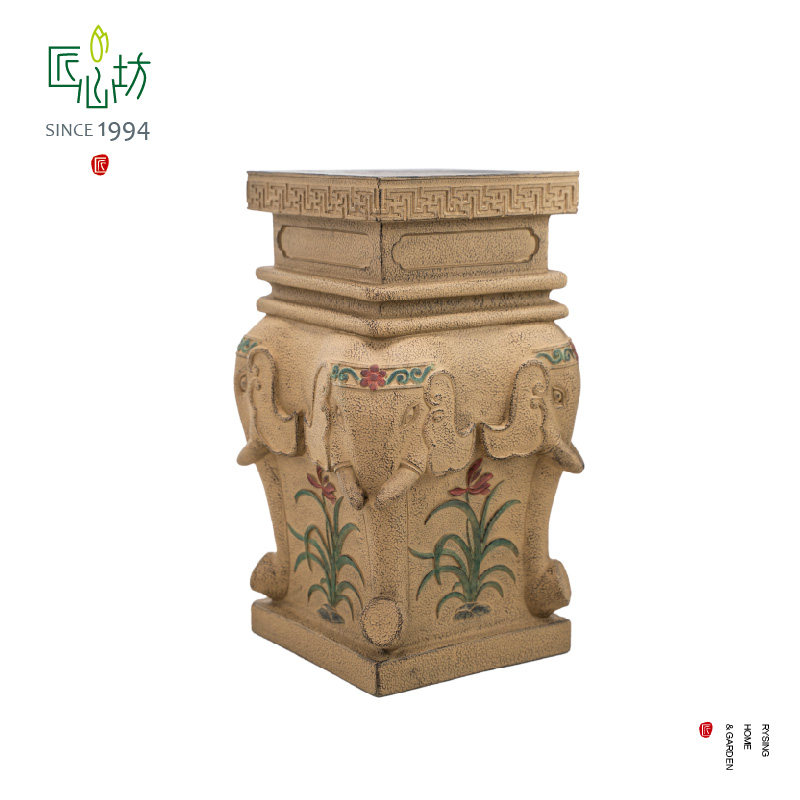 匠心坊中式花园大象石墩摆件户外庭院别墅装饰盆景阳台造景花盆,淘宝优惠券,粉丝福利购,淘宝优惠卷