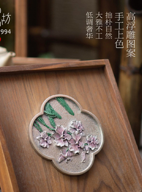 新中式风茶室实木收纳禅意摆件