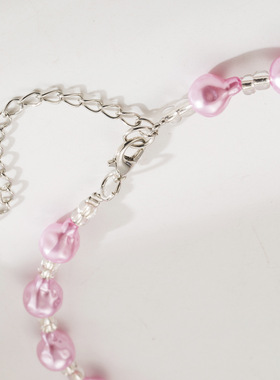 秋季粉嫩树脂甜美可爱多元素立体项链项饰脖饰吊坠锁骨链毛衣链