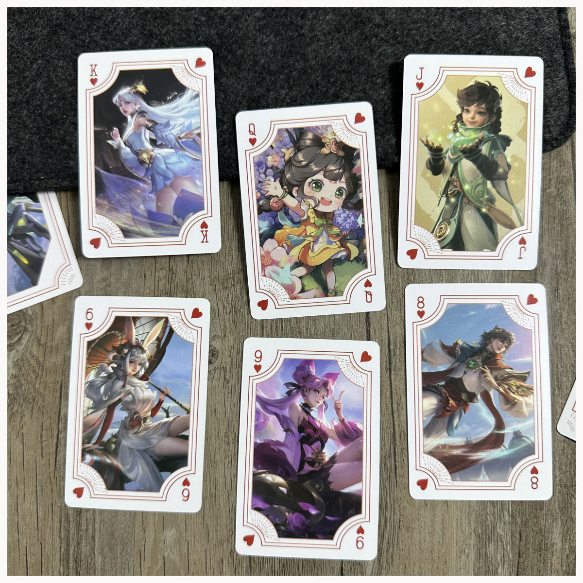 王者荣耀卡片王者荣耀扑克牌54张英雄卡片瑶妹纸质卡牌桑启戈娅西施程咬金桌牌