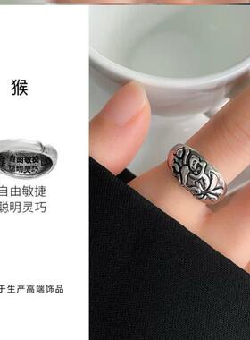 【十二生肖戒指】女男复古雕花时尚高级开口指环