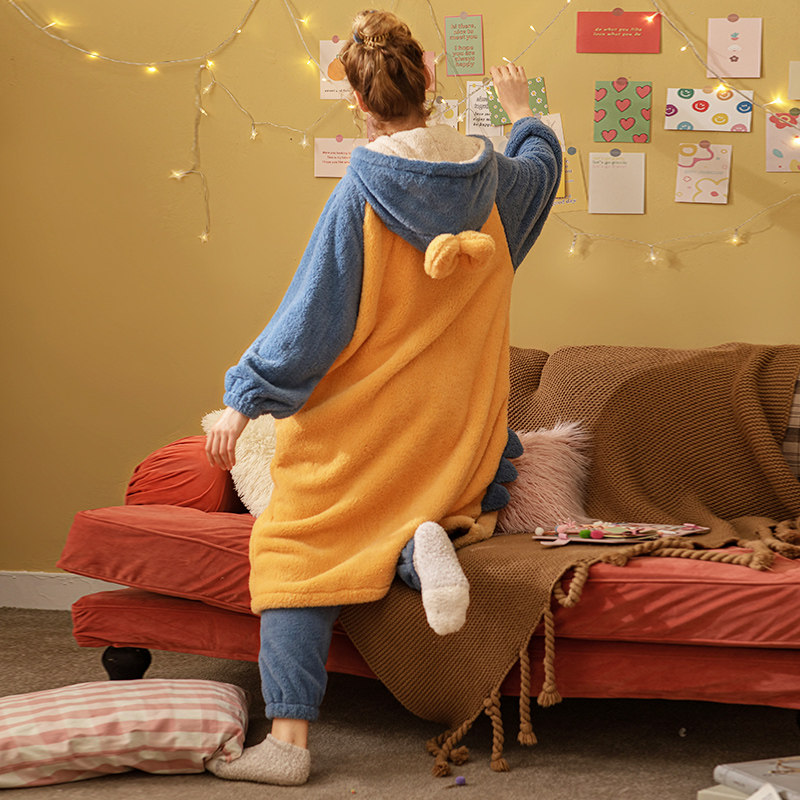 isjoena /伊姿娇娜冬季新品北极绒 雪尔绵睡衣/家居服套装