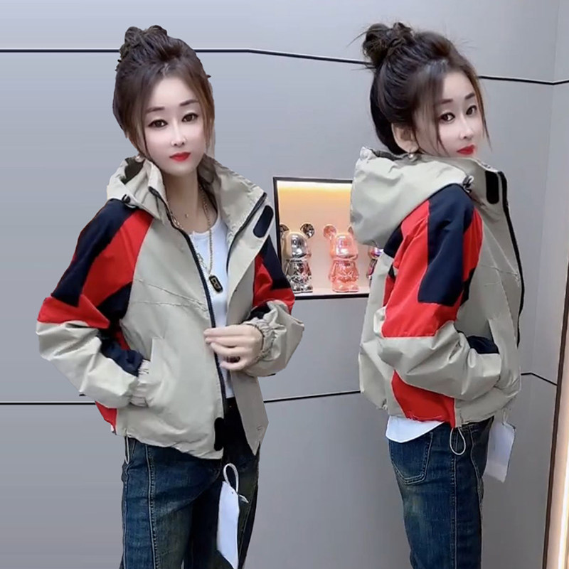 秋冬新款宽松显瘦夹棉冲锋衣外套女拼色设计连帽百搭休闲保暖上衣,淘宝优惠券,粉丝福利购,淘宝优惠卷