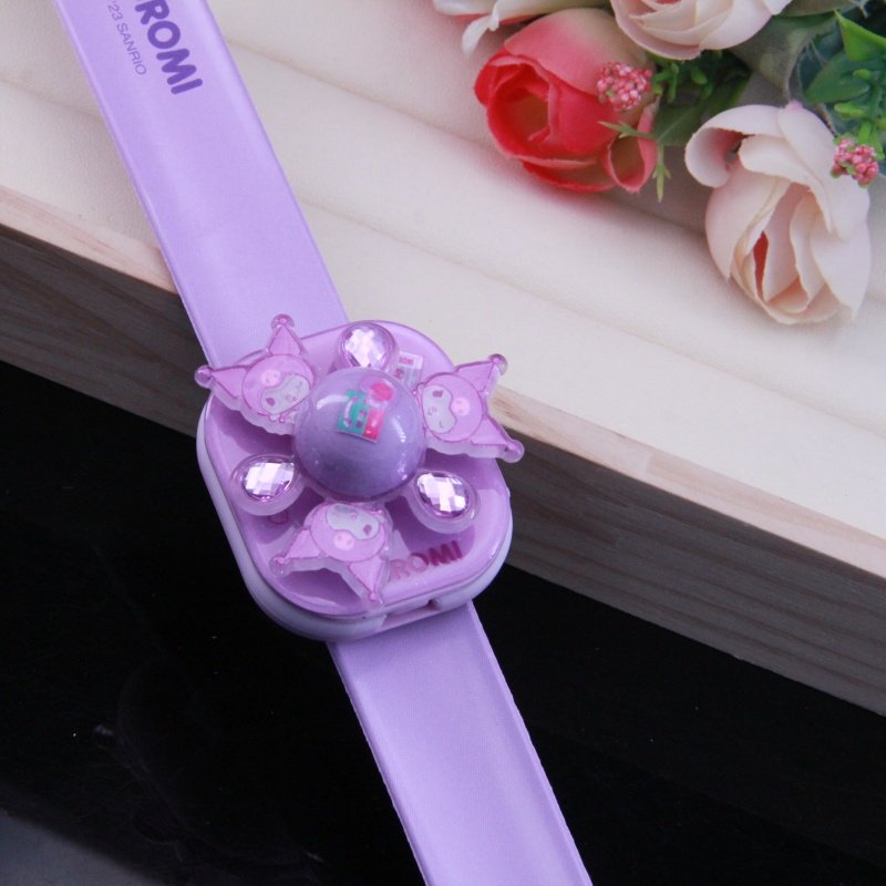 三丽鸥水晶翻盖儿童手表啪啪圈旋转闪灯发光拍拍圈女童库洛米手环,淘宝优惠券,粉丝福利购,淘宝优惠卷