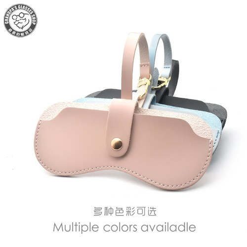 墨镜盒女韩版创意简约皮质眼镜盒子男随身便携可挂包太阳镜收纳袋 - 图1