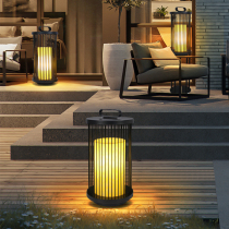 Modern Outdoor New Chinese Solar Grass Terrace Lamp Villa Courtyard Iron Cage Floor Lamp Garden Landscape Floor Lamp