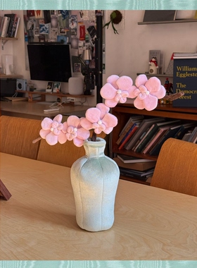 Sénti《翠玉兰》艺术花瓶布艺摆件蝴蝶兰仿真花毛绒花束家居装饰