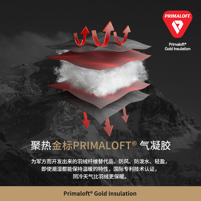 【中国神衣】伯希和Primaloft金标气凝胶P棉米格棉服男登山外套女 - 图0