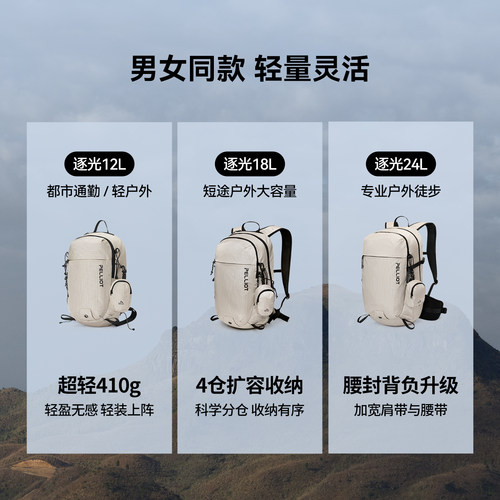 【逐光】伯希和户外登山背包女徒步轻便双肩背包旅行轻量化书包男 - 图3