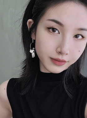 墨尔可爱少女日系萌猫咪立体耳环