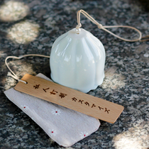 Custom lettering hand-made ceramic wind bell hanging decoration day style and wind bedroom pendant home Ornament Creative Birthday Gift