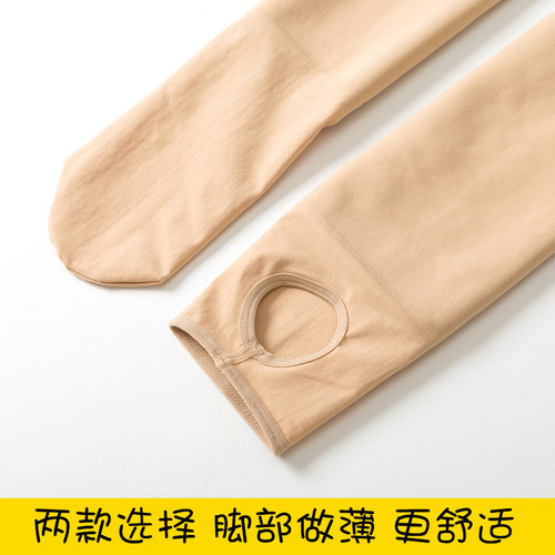 浪莎打底裤女春秋冬季加绒加厚连裤袜踩脚大码黑色薄绒丝袜2026新 - 图3
