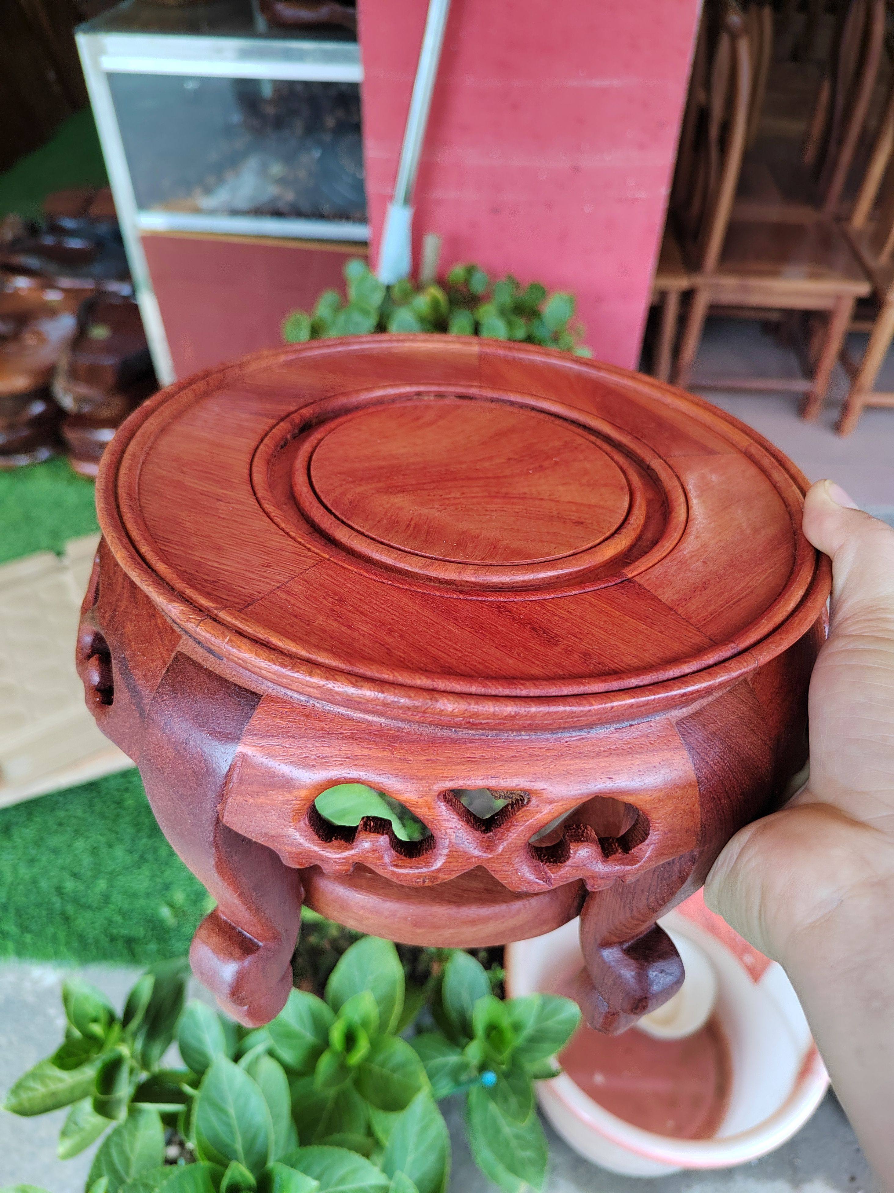 缅甸花梨木圆形底座花瓶鱼缸奇石木托架 实木小圆凳新中式花几,淘宝优惠券,粉丝福利购,淘宝优惠卷