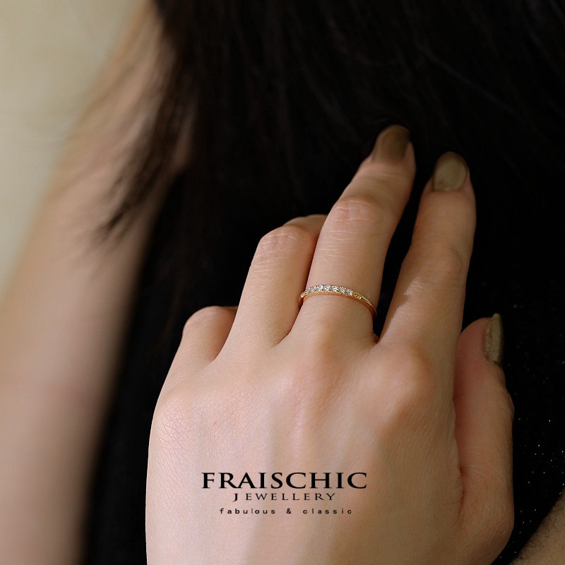 Fraischic「玛蒂尔达」正品18K通体黄金排真钻石戒指手饰女设计师 - 图1