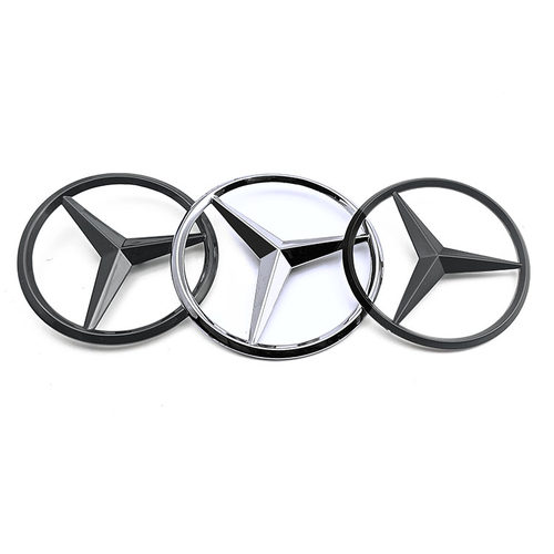 奔驰立标 C级E级S级S300L S350L E350L改装黑色引擎盖车标 后尾标 - 图1