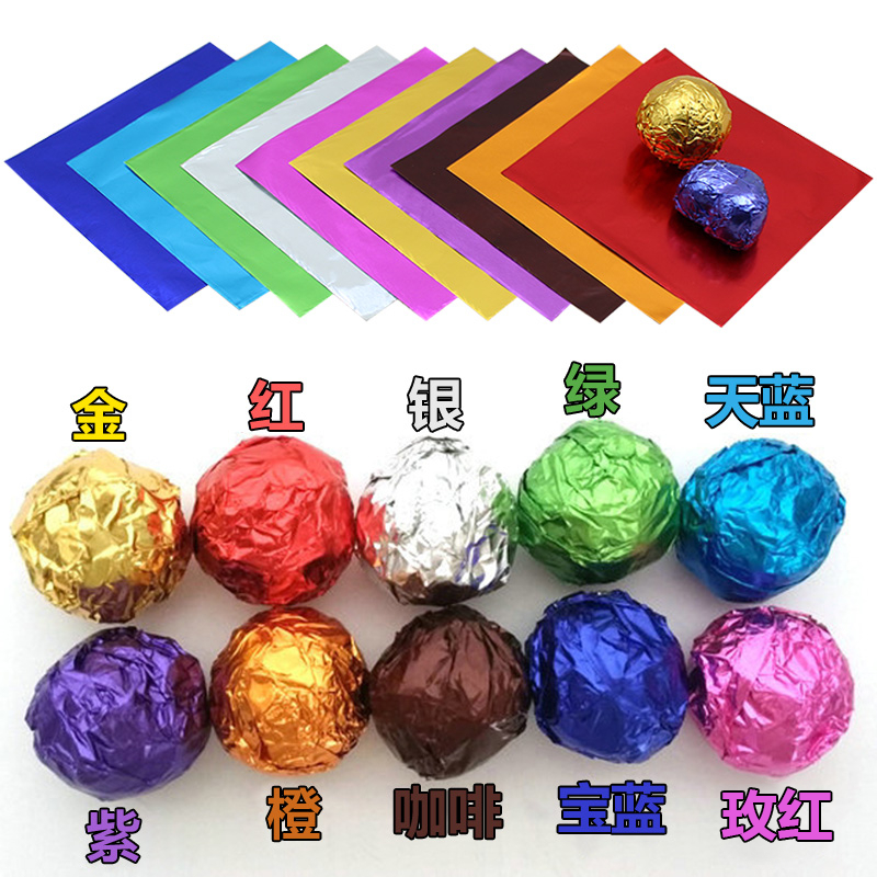 可定制包装锡纸铝箔纸包巧克力红糖糯米蛋乌发丸糖果芝麻丸锡箔纸 - 图0