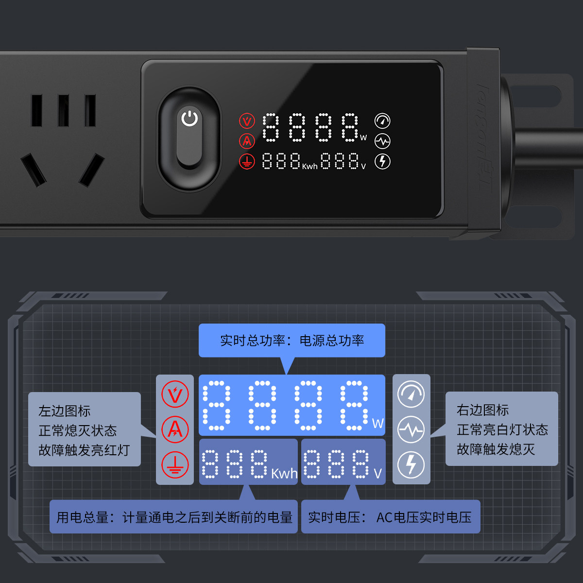 良工PDU机柜插座大功率机房排插电源插排多孔不带线8位工业接线板,淘宝优惠券,粉丝福利购,淘宝优惠卷