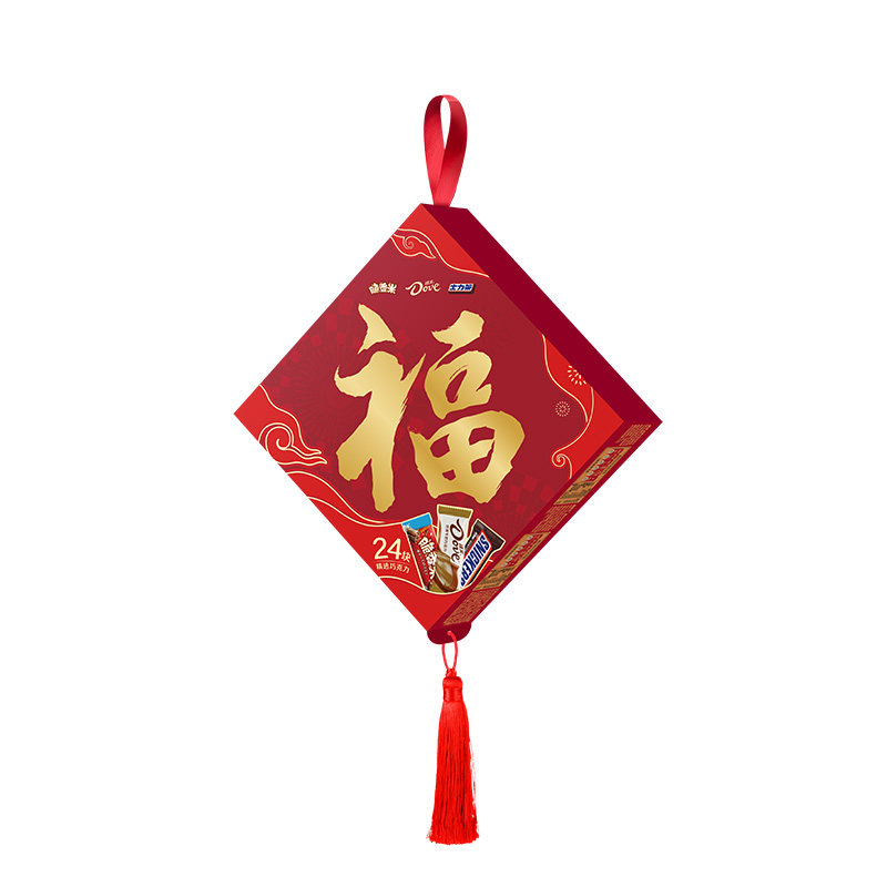 德芙福字礼盒巧克力缤纷混合装礼盒丝滑牛奶花生年货送礼礼盒